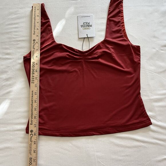 Princess Polly Rehna Crop Tank Red Y2K Going Out Vampy Grunge Sz 8 - Picture 5 of 5